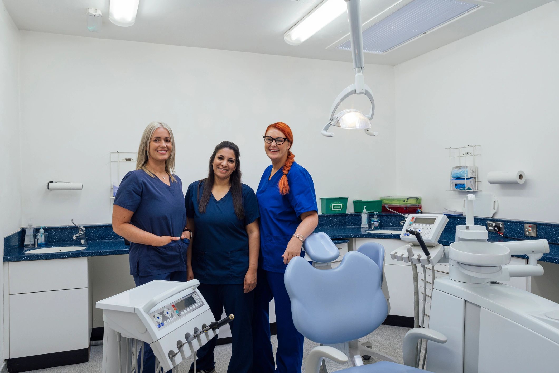 Healthcare team standing together in a practice
